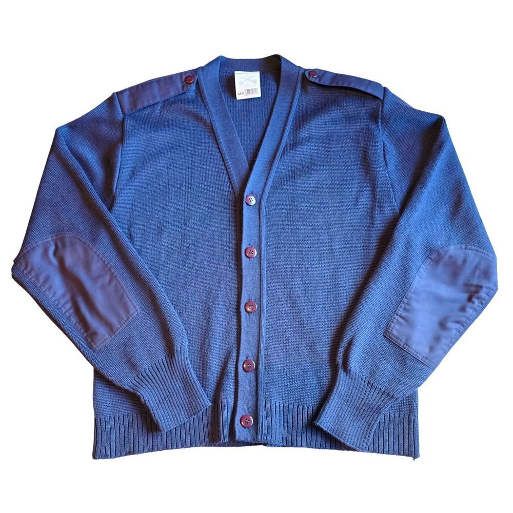 Vintage 90s USAF Commando Cardigan Sweater 46R Wool Blend Made Britain